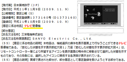 テレビ受像機の登録商標