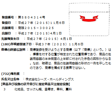 位置商標の登録例